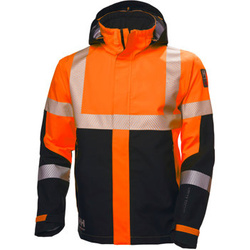 Kurtka odblaskowa wodoodporna Helly Hansen 71172_269 ICU HI VIS 3 LAYER WATERPROOF SHELL JACKET kolor pomarańczowy