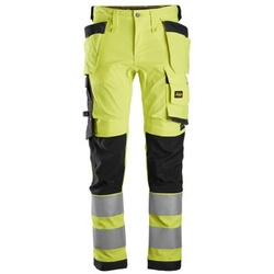 6243 Spodnie Odblaskowe Stretch AllroundWork z workami kieszeniowymi, EN 20471/2 Snickers Workwear żółte