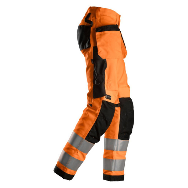 6730 Spodnie AllroundWork+ z workami kieszeniowymi - damskie, EN 20471/2 kolor pomarańczowy Snickers Workwear