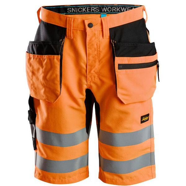 6131 Spodnie Krótkie Odblaskowe LiteWork+ z workami kieszeniowymi, EN 20471/1 (kolor pomarańczowy odblaskowy) Snickers Workwear