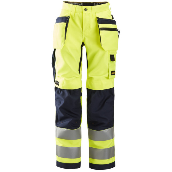 6730 Spodnie Odblaskowe AllroundWork+ z workami kieszeniowymi — damskie, EN 20471/2 Snickers Workwear