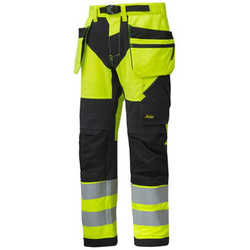 6932 Spodnie Odblaskowe FlexiWork+ z workami kieszeniowymi, EN 20471/2 Snickers Workwear żółte