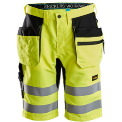 6131 Spodnie Krótkie Odblaskowe LiteWork+ z workami kieszeniowymi, EN 20471/1 (kolor żółty odblaskowy) Snickers Workwear