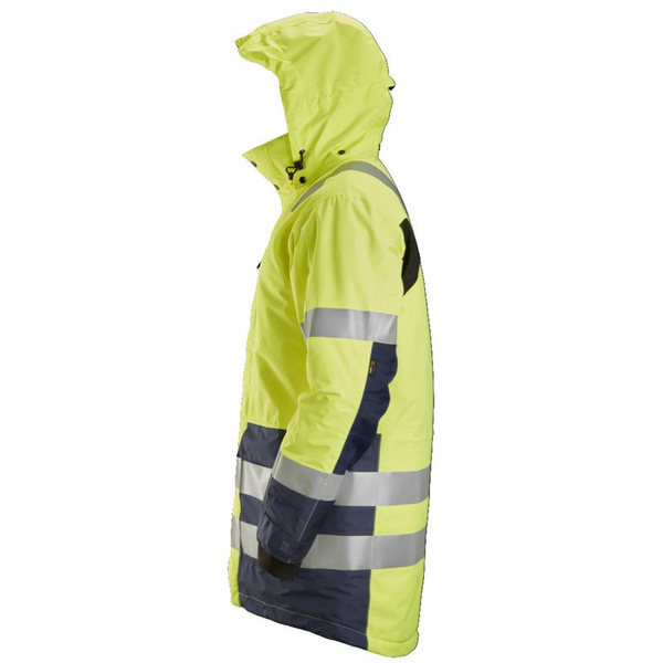 1830 Parka przeciwdeszczowa odblaskowa AllroundWork, EN 20471/3 Snickers Workwear żółto-granatowa