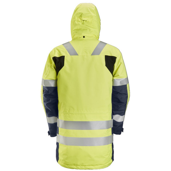 1830 Parka przeciwdeszczowa odblaskowa AllroundWork, EN 20471/3 Snickers Workwear żółto-granatowa