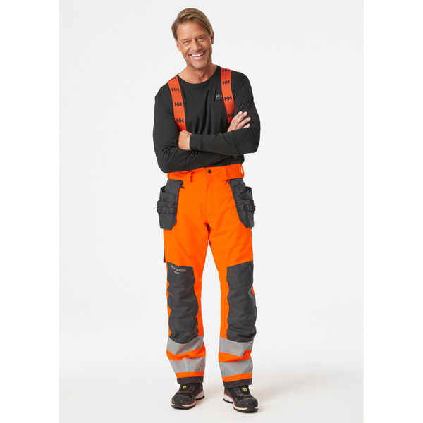 Spodnie zimowe odblaskowe Helly Hansen 71491_269 ALNA 2.0 CONSTRUCTION BIB kolor pomarańczowy