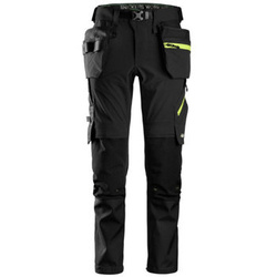 6940 Spodnie Stretch FlexiWork+ z workami kieszeniowymi kolor czarno-żółty Snickers Workwear