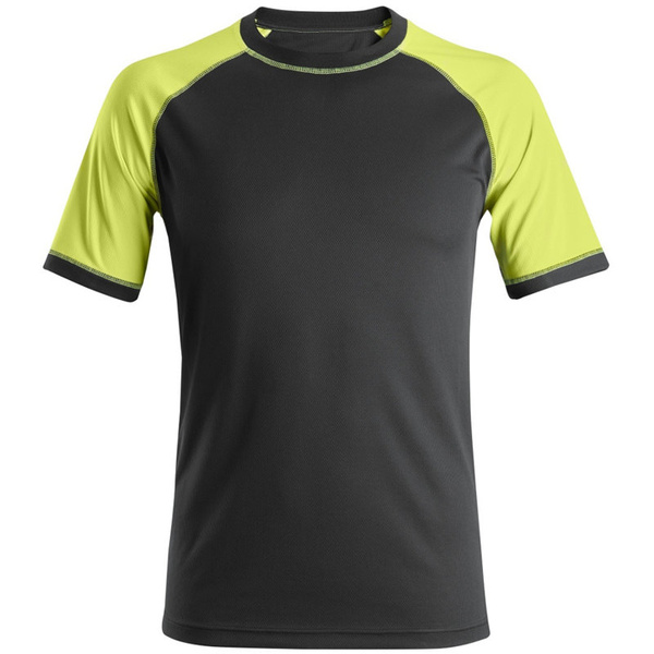 2505 T-shirt neonowy Snickers Workwear czarny