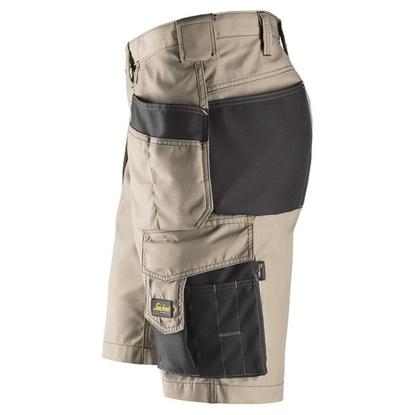 3023 Krótkie spodnie Rip-Stop z workami kieszeniowymi (kolor: khaki-czarny) Snickers Workwear