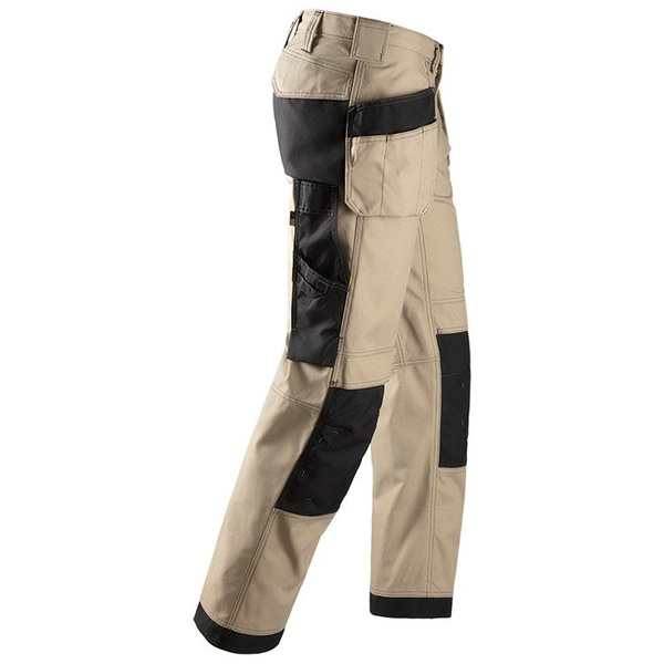 3214 Spodnie Canvas+ z workami kieszeniowymi (kolor: khaki-czarny) Snickers Workwear