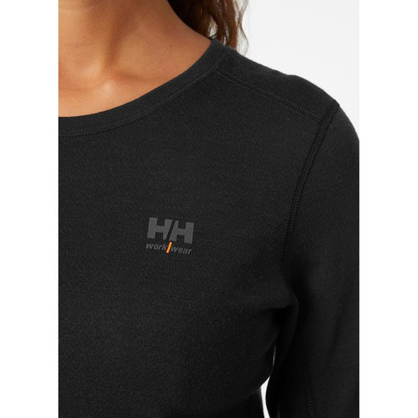 Damska koszulka termoaktywna Helly Hansen 75209_990 HH LIFA Merino kolor czarny